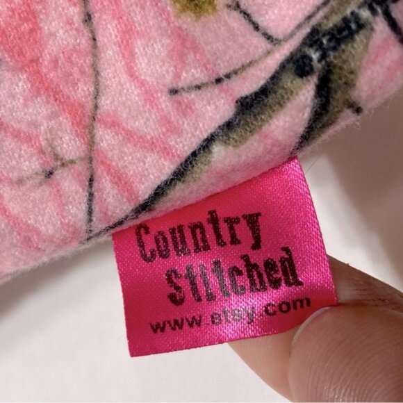 Country Stitched Pink Woodlands Camo Flannel Infinity Scarf - Picture 2 of 13